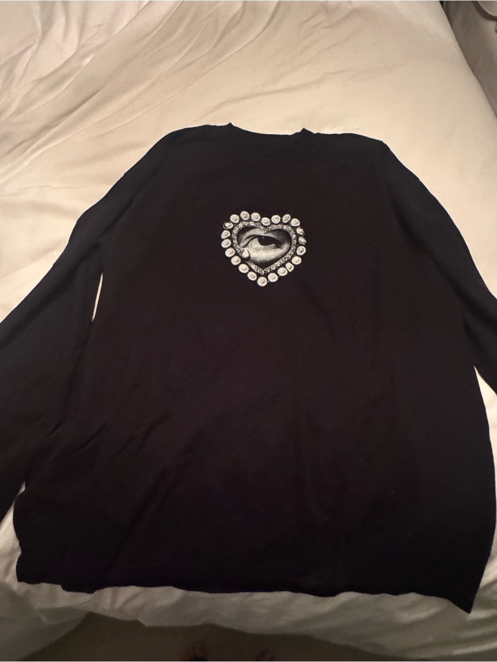 Kacey Musgraves Black long sleeve shirt  with Heart Eye Motif